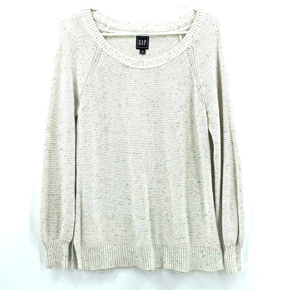 Gap Women's Pullover Tunic Sweater, Ribbed Cuffs Hem & Neckline Sz. M Confetti